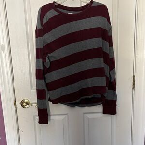 GAP Burgundy and Gray Knit Sweater